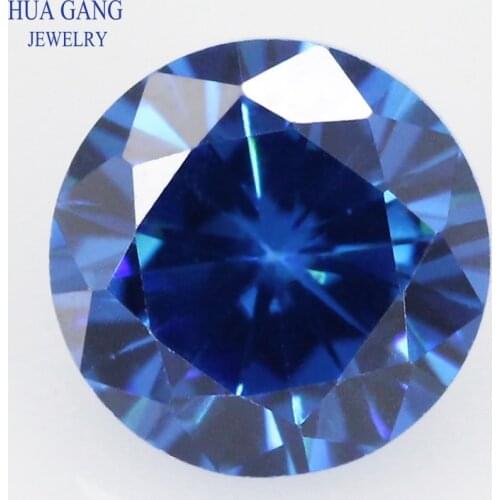 Royal Blue Cubic Zirconia 0.8~12mm Round Shape 5A Brilliant Cut Loose CZ Stone Synthetic Gems For Jewelry Free shipping