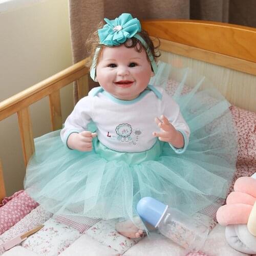 NPK DOLL 22" 55cm silicone vinyl reborn baby doll children playmate doll soft touch bebe reborn toys for childrens day gift