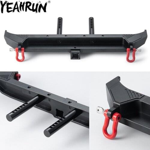 YEAHRUN Metal Rear Bumper with D-rings for 1:10 RC Crawler Car Axial SCX10 III AXI03007 Upgrade Accessories