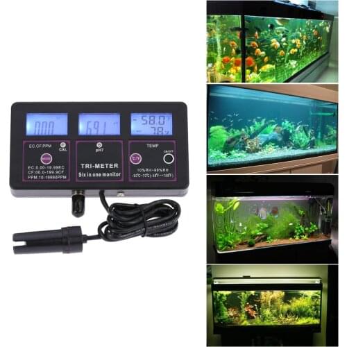 Multi-parameter Water Testing Meter Digital LCD Water Quality Monitor pH / RH / EC / CF / TDS(PPM) / TEMP Water Quality Tester