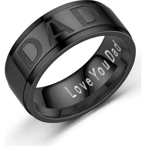Titanium Steel DAD Letters Rings For Men Jewelry Fashion Mens Ring Classic Fathers Day Gift