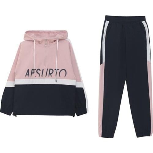 2020 New Spring Autumn Women Sets Fashion Sportswear Suit Plus Size M-4XL Hooded Jacket And Long Pant Two Piece Set