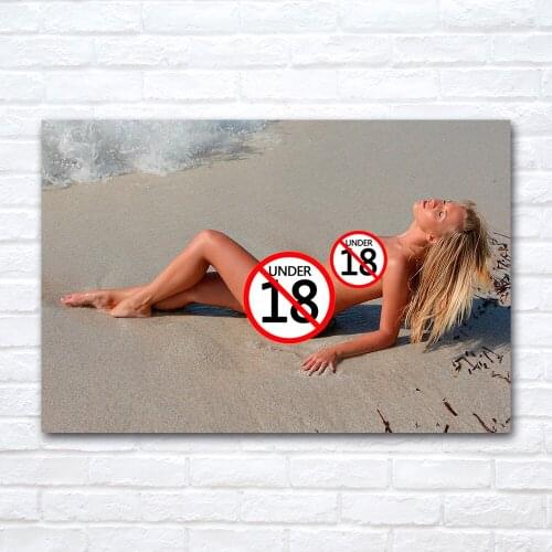 Blonde Beauty on the Beach Wallpaper Poster Canvas Cloth Fabric Print Painting for Home Decor Wall Art Picture