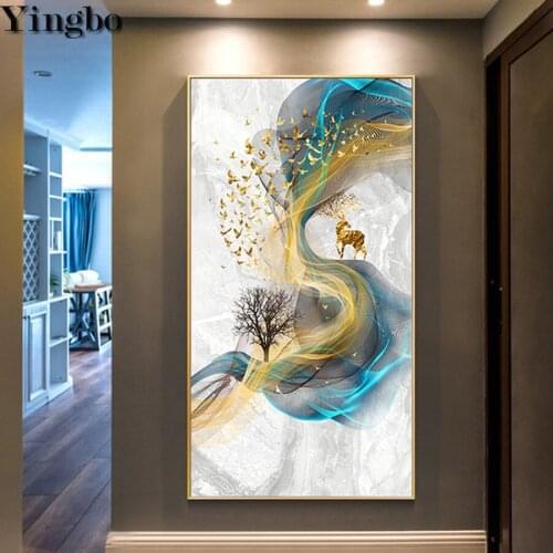 Full Diamond Painting Abstract European Fortune Tree Elk Mosaic Cross Stitch 5D Diamond Embroidery Icon Diy Square /round Drill