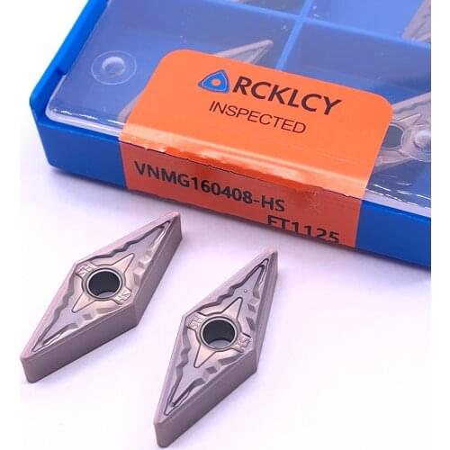 10pcs RCKLCY VNMG160408 HS FT1125 Cutter Stainless Steel Processing CNC Turning Tungsten Carbide Inserts Lathe CNC Machine Part