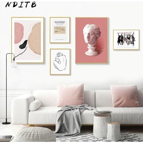Scandinavian Sculpture Canvas Wall Art Print Nordic Poster Abstract Painting Decorative Picture Modern Living Room Decoration