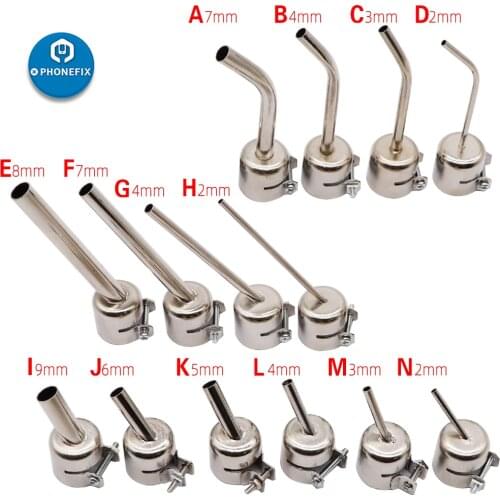 Heat Gun Resisting Nozzles Angle Nozzle For 850 Series Hot Air Station Rework Station Heat Gun Nozzle for Soldering PCB Repair