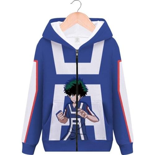 My Hero Academia Midoriya Izuku Hoodies Jackets Cosplay 3D printed zip-up My Hero Academia Todoroki Shoto Hoodies Sweatshirts