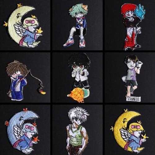 Japanese Boy Cartoon Character Embroidery Patches Child On The Moon Cowboy DIY Decoration Decal Backpack Girl