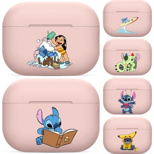 Stitch nice For Airpods pro case Protective Bluetooth Wireless Earphone Cover For Air Pods airpod case air pod cases Pink