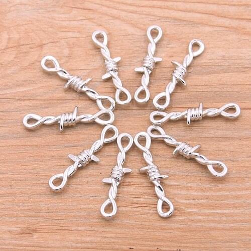 15Pcs 10*34mm 2020 New Double Sided Hemp Rope Connector Daily Necessities Charm Alloy For DIY Jewelry Bracelet Necklace Marking