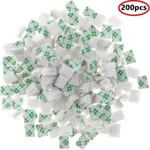 200p Wire Self Adhesive Cable Clips Bracket Holder Tie Mount Clip Management Organizer Clamp Car Wire Clip Fasteners Accessories