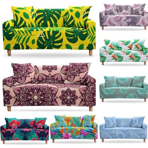 3D Digital Flower Stretch Sofa Cover Elastic Couch Cover Tropic Leaves Bezug Covers Slip Cover For Living Room Decor 2/3 Seaters