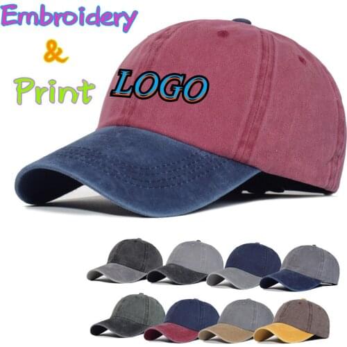 Custom Logo Embroidery Print Baseball Caps Women Men Dad Hats Unisex Outdoor Cotton Gorras Hombre Cap Bone Sports Gorras Sun Hat