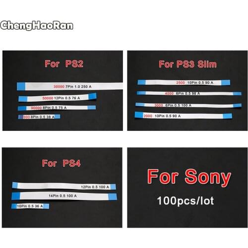 ChengHaoRan 100pcs Power Button Ribbon Flex Cable for PS4 PS3 Slim 2000 2500 3000 PS2 90000 70000 7w9 7w5 5w 3w Controller