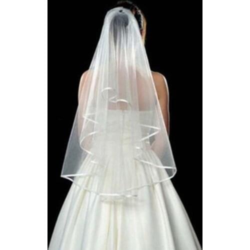 Simple Short Tulle Wedding Veils Two Layer With Comb White Ivory Bridal Veil for Bride for Marriage Wedding Accessories