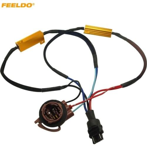 FEELDO 10Pcs 3157B LED Decoder Warning Error Canceller Turn Signal Brake Lamp Anti Flicker Load Resistor #5342