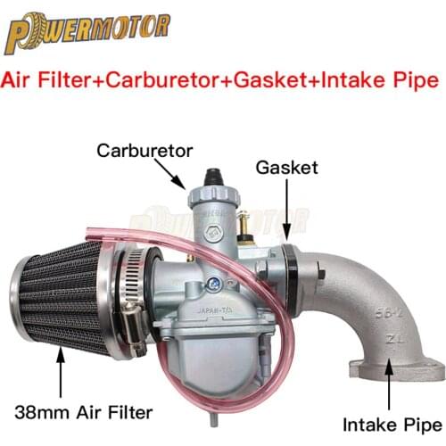Mikuni VM22 Carburetor 38mm Air Cleaner Filter 26mm Carb Intake Pipe Mainfold For 110cc 125cc 140cc Engine Pit Dirt Bike Motor