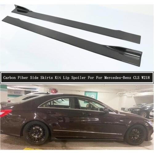 Carbon Fiber Side Body Skirts Kit Lip Trim Spoiler For Mercedes-Benz CLS W218 260 300 320 350 400 63 2012-2017 Car Accessories