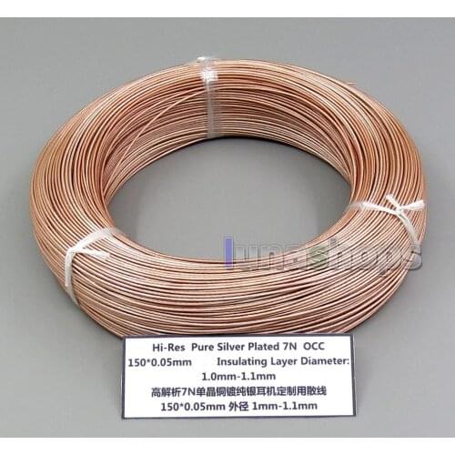 LN006255 5m Hi-Res Pure Silver Plated 7N OCC 150*0.05mm Insulating Layer Earphone Headphone Bulk Wire Cable OD 1-1.1mm