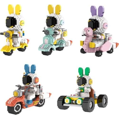 Mini building block bricks toys kids micro brick puzzle educational model gifts rabbit car series