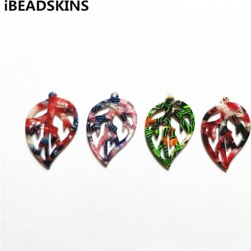 New arrival! 39x27mm 50pcs acetic acid Leaves-shape charms for earrings accessories,Earring parts Jewelry Findings making