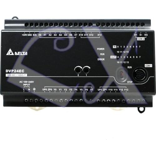 Original Delta EC2 host DVP24EC00T3 PLC controller 100-240VAC 12DI 12DO