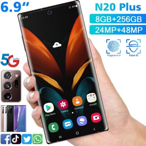 Portable Phone Mobile Phone 6.9 Inch HD+ full-fit Curved Screen Rendering Back Cover Face Recognition Dual Card Dual Smart Phone