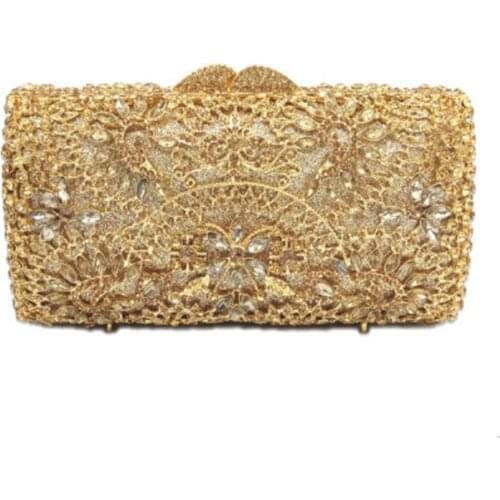 Clear Crystal Diamond Women Evening Bags Wedding Cocktail Party Prom Mini Metal Minaudiere Handbag Purse valentines day gift