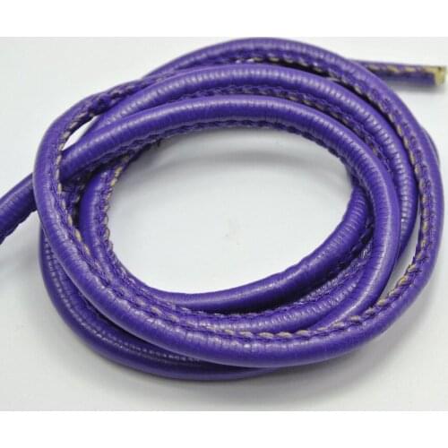 32.8 Feet Purple Stitched Round Soft Synthetic Leather String Jewelry Cord 5mm