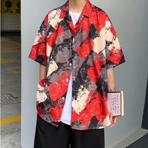 Summer Mens Shirts Hip Hop Fashion Streetwear 2021 Short Sleeve Mens Shirts Men Casual Trend Harajuku Men Clothing Tops Shirts