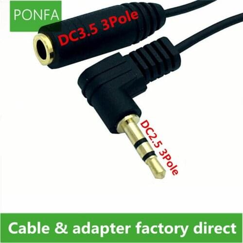 2.5mm male to3.5mm Female Audio Coiled Spiral Connect Cable Cord 0.6m