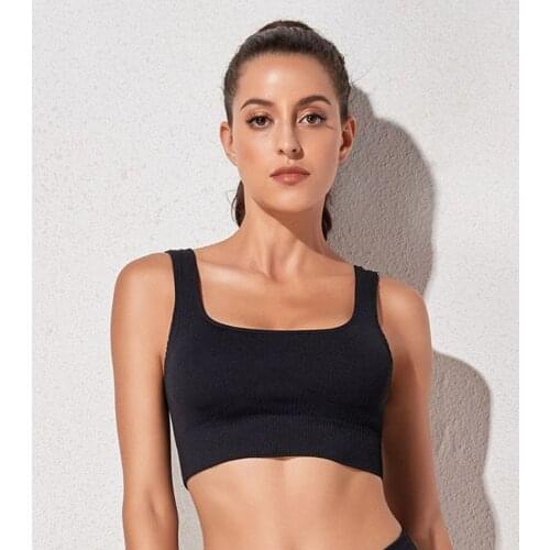 Sports Bra for Women Seamless Sport Bra Wireless Yoga Crop Tops Medium Support Yoga Bra with Removable Cups Womens Light Suppor