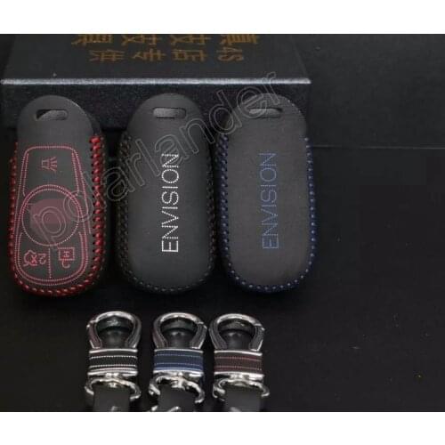 Only Red New Arrival SewOn Genuine Leather Car Key Cover Hand Sewing Key Case for BUICK ENVISION Free Shipping