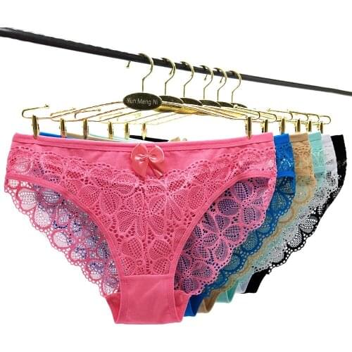 6 Pcs/Lot Panties for Woman Underwear Fashion Floral See Through Ladies Briefs Lingerie Female Pantys Underpants Femme Intimates