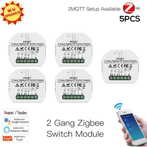 Tuya ZigBee 3.0 Smart Light Switch Relay Module 1/2/ Gang Smart Life/Tuya App Control Works With Amazon Alexa Google Home Yandex
