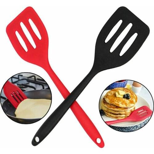 1PC Non Stick Silicone Slotted Turners Egg Fish Frying Tools Utensils Scoop Kitchen Gadgets Fried Pan Spatula Cooking Shove Y9N5