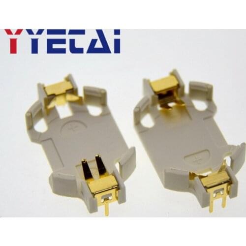 10PCS CR2032 button battery holder DIP plug-in gold-plated battery holder KST-2013 DD