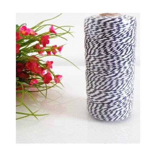 3 Spools (110yard/spool) Black Bakers Twine,Gift Tag Scrapbook Handmade Striped Banner Decorative Cotton Twine,String,Cords,Rope