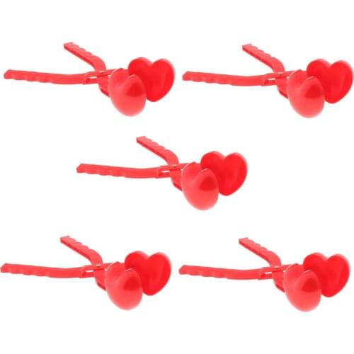 5Pcs Snow Ball Maker Snowball Sand Mold Toys Outdoor Heart Shaped Snowball Clips