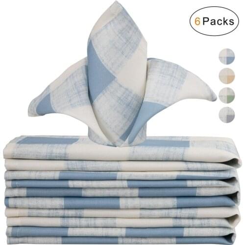 VCVCOO 6pcs Washable Polyester Napkins Restaurant Dinner 43cm Square Cloth Table Serviette Handkerchief Party Xmas Christmas