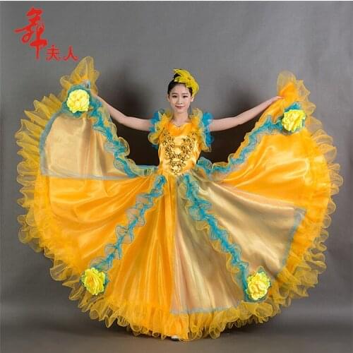 Free shipping women ladies ruffled flower dance dress ballroom stage/carnival dress/stage dance wear
