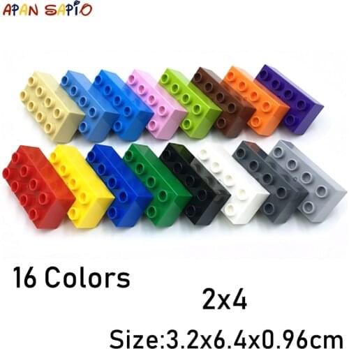 Big Size Building Blocks High 2X4 Dot 4PCS/lot 16Color Educational Figures Brick Toys for Children Compatible with Brands