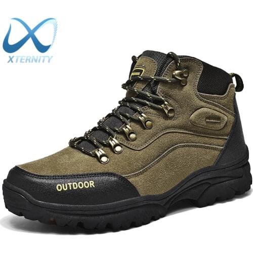 Large Size Outdoor Durable Hiking Shoes Waterproof Anti-Skid Climbing Shoes Tactical Hunting Boots Trekking Sports Sneakers Men