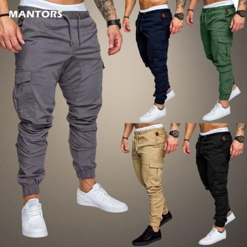 Men Casual Pants 2021 Autumn Mens Pants Hip Hop Fashion Pure Color Trousers Male Jogger Elastic Sweatpants Streetwear Multicolor