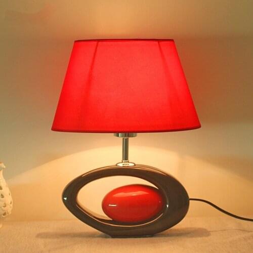 Ceramic table lamp wedding gift lamp Chinese style living room bedroom study lamp