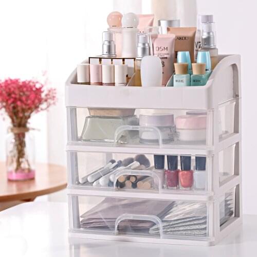 Makeup Organizer Box Desktop Cosmetics Stationery Box Chest of Drawers Jewelry Finishing Box Plastic Cosmetic Box 2,3 Layer