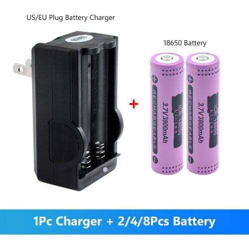 New 4Pcs/lot 18650 3.7 V 3800 MAH 18650 Lithium Rechargeable Battery For Flashlight Torch Bateries and USB charger