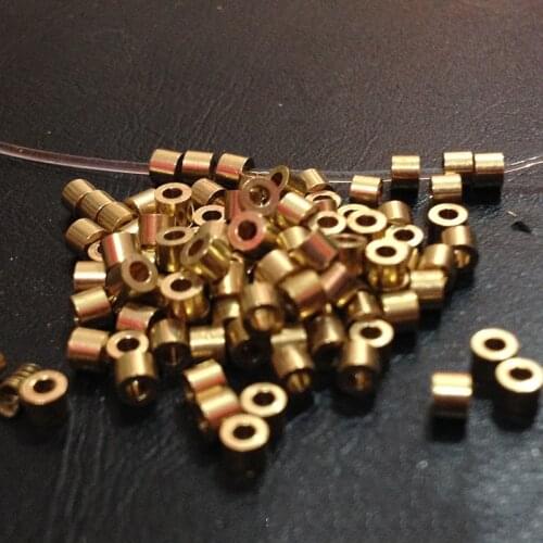 Mibrow 50pcs/lot 2.5*2mm Small Copper Loose Spacer Tube Beads Fit Charms Bracelets Necklaces DIY Jewelry Making Findings