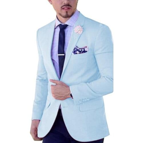 Men Suits Slim Fit Lapel Casual One Pieces Business Blazer Groomsmen Tuxedos Grey Green Champagne Burgundy for Formal Wedding